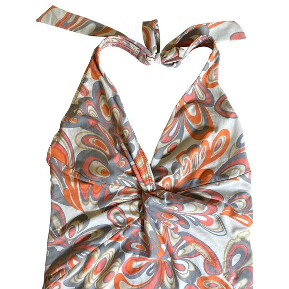 Helen Jon Swimsuit Size Medium One Piece Halter Style Melon Gray - Picture 2 of 8